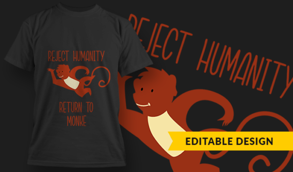 Reject Humanity - T Shirt Design Template 3298 1