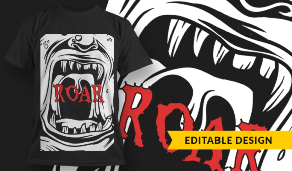 Roar - T-Shirt Design Template 3047 1