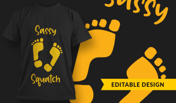 Sassy Squatch - T-Shirt Design Template 3051 1