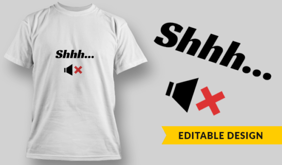 Shhh - T-Shirt Design Template 3247 1