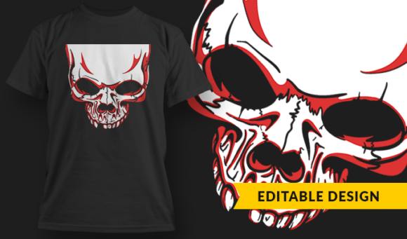 Skull - T-Shirt Design Template 3248 1