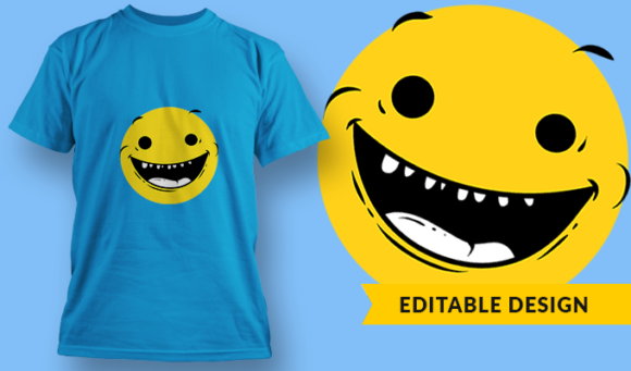 Smiling Emoji - T-Shirt Design Template 3184 1