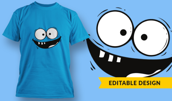 Smiling Face - T-Shirt Design Template 3185 1