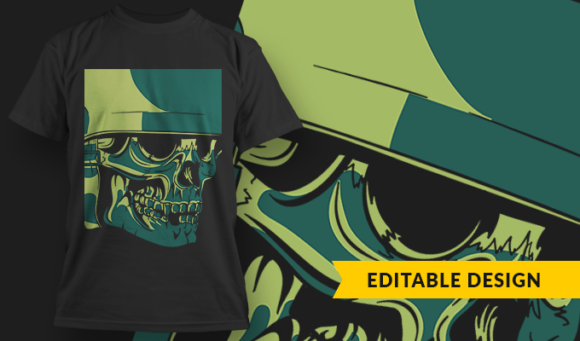 Soldier Skull - T-Shirt Design Template 3261 1