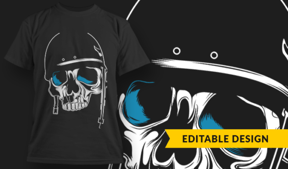 Soldier Skull - T-Shirt Design Template 3263 1