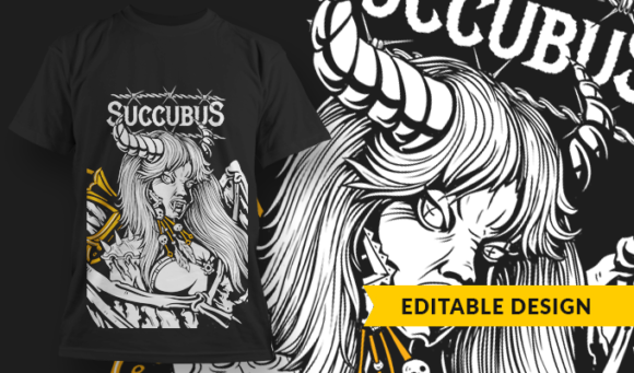 Succubus - T-Shirt Design Template 3068 1