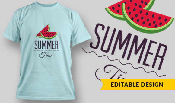 Summer Time - T-Shirt Design Template 3069 1