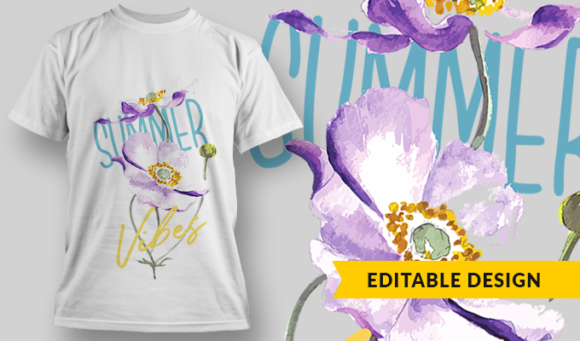 Summer Vibes - T-Shirt Design Template 3070 1