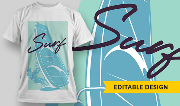 Surf - T-Shirt Design Template 3071 1