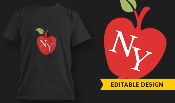 The Great Apple - T Shirt Design Template 3312 1