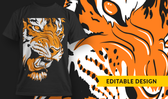Tiger - T-Shirt Design Template 3189 1