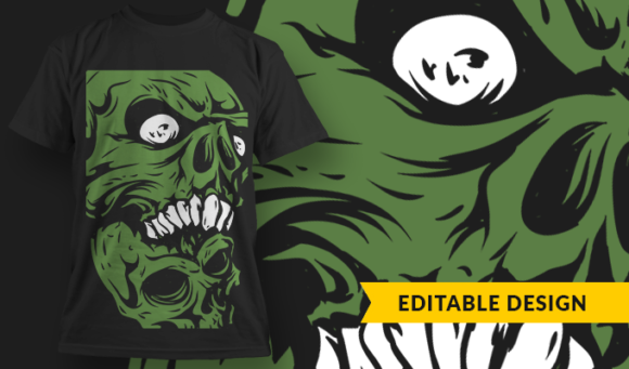 Two Skulls - T-Shirt Design Template 3077 1