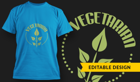 Vegetarian - T-Shirt Design Template 3266 1