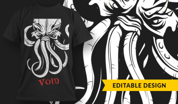 Void Octopus - T-Shirt Design Template 3080 1