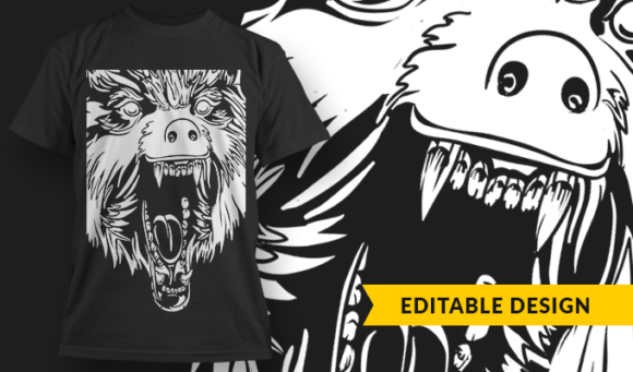 Wolf 2 - T-Shirt Design Template 3196 1