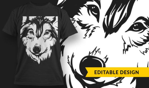 Wolf - T-Shirt Design Template 3197 1