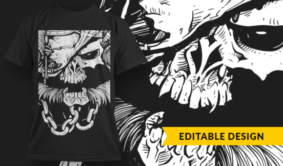 Zombie Pirate - T-Shirt Design Template 3087 1