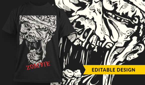 Zombie - T-Shirt Design Template 3088 1
