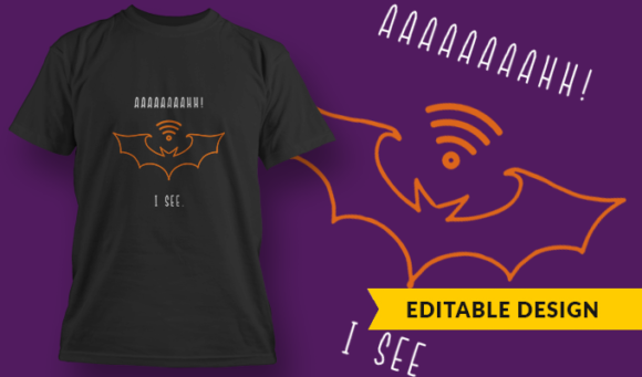 Aah! I See - T Shirt Design Template 3313 1