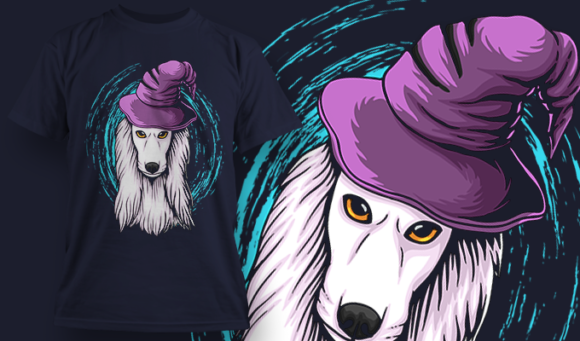 Afghan Hound Wizard - T Shirt Design Template 3435 1