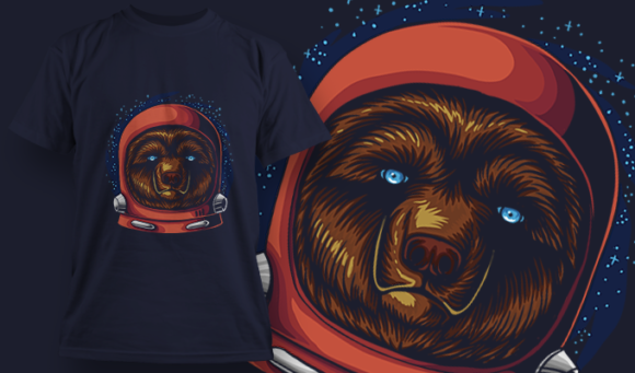 Astro Bear - T Shirt Design Template 3364 1