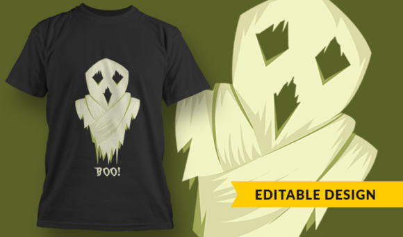Boo Zombie - T Shirt Design Template 3318 1