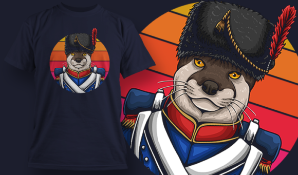 Chasseur-A-Pied Otter - T Shirt Design Template 3436 1