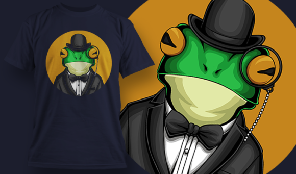 Dapper Frog - T Shirt Design Template 3438 1