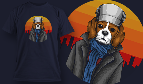 Free Detective Beagle T-shirt Design Template 3439 1