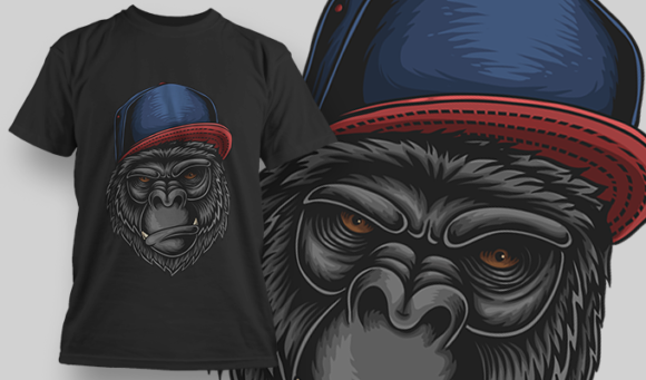 Gorilla - T Shirt Design Template 3374 1