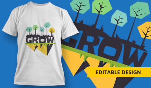 Grow - T Shirt Design Template 3390 1