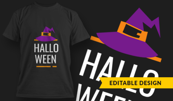 Halloween Hat - T Shirt Design Template 3330 1