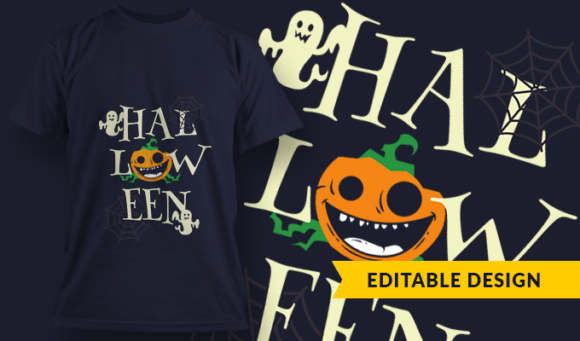 Halloween - T Shirt Design Template 3391 1