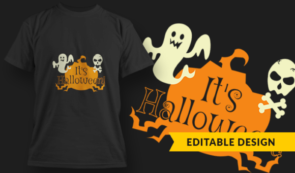 It's Halloween! - T Shirt Design Template 3341 1