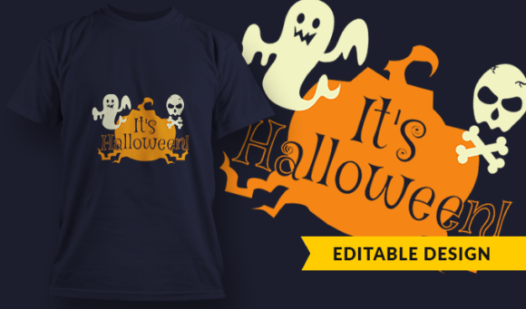It's Halloween! - T Shirt Design Template 3398 1