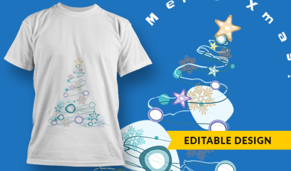 Merry Xmas - T Shirt Design Template 3404 1