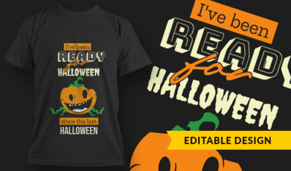 Ready For Halloween - T Shirt Design Template 3347 1