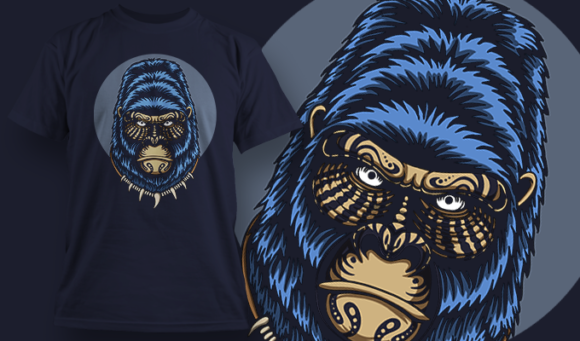 Samoa Gorilla - T Shirt Design Template 3445 1