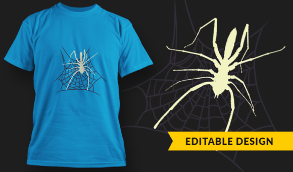 Spider Web - T Shirt Design Template 3350 1