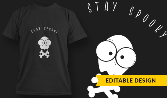 Stay Spooky - T Shirt Design Template 3352 1