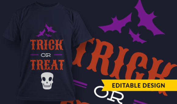 Trick Or Treat - T Shirt Design Template 3420 1