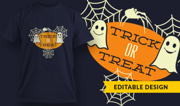 Trick Or Treat - T Shirt Design Template 3419 1