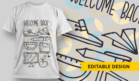 Welcome Back - T Shirt Design Template 3427 1