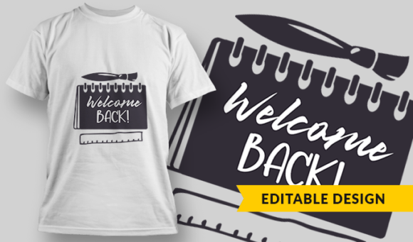 Welcome Back - T Shirt Design Template 3428 1