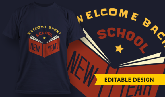 Welcome Back - T Shirt Design Template 3423 1