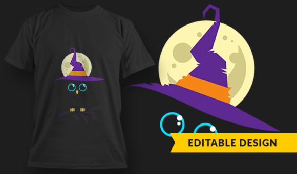 Wizard Owl - T Shirt Design Template 3362 1