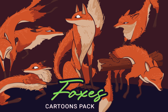 Foxes Cartoon Pack 1