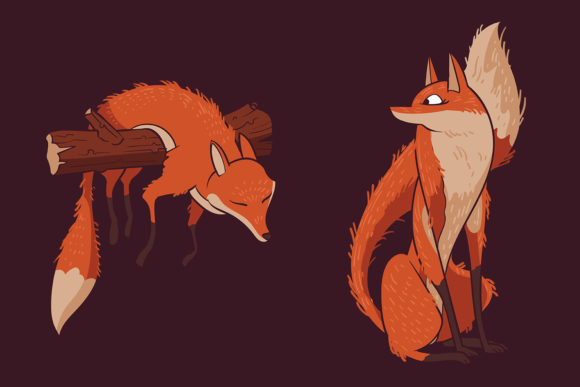 Foxes Cartoon Pack 2