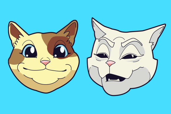 Cat Faces Cartoons Pack 1