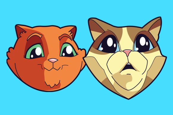 Cat Faces Cartoons Pack 3